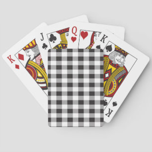 Buffalo Plaid Black And White Pattern Playing Cards