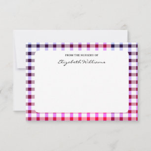 Buffalo Plaid Border Personalised Stationery Note Thank You Card