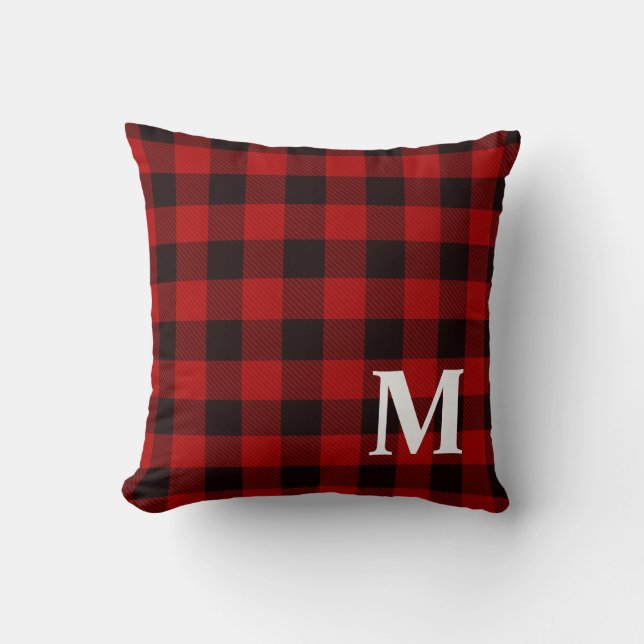 Buffalo Plaid Check Monogram 2 Cushion (Front)