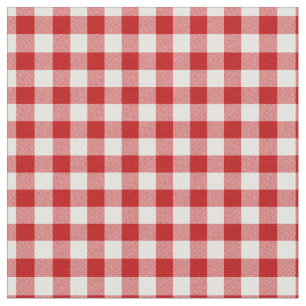 Buffalo Plaid Check Red White Fabric