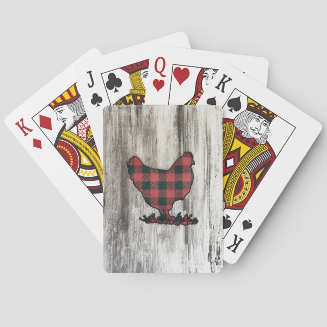 Buffalo Plaid Chicken Playing Cards (Back)
