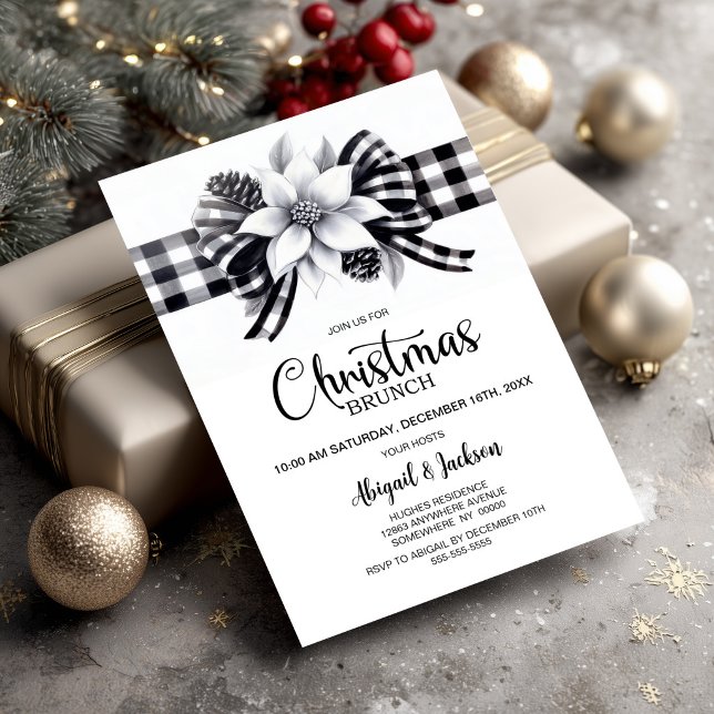 Buffalo Plaid Christmas Brunch Invitation (Creator Uploaded)