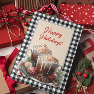 Buffalo Plaid Christmas Cocoa Holiday Card