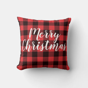 Buffalo Plaid Christmas Cushion
