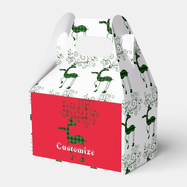 Buffalo Plaid Christmas Deer Thunder_Cove  Favour Box (Front Side)
