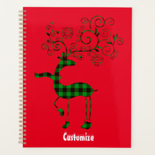 Buffalo Plaid Christmas Deer Thunder_Cove  Planner