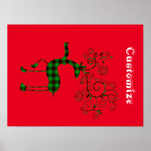 Buffalo Plaid Christmas Deer Thunder_Cove Poster