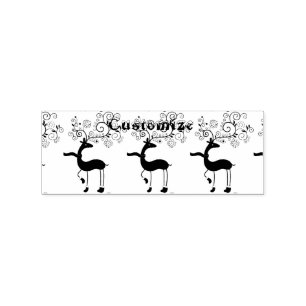 Buffalo Plaid Christmas Deer Thunder_Cove Rubber Stamp