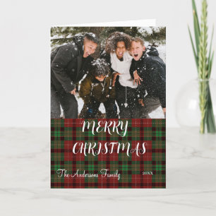 Buffalo plaid Christmas Folded Holiday Card