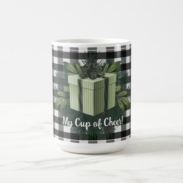 Buffalo Plaid Christmas Gift | Green Coffee Mug (Center)