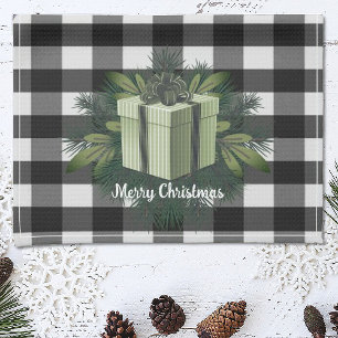Buffalo Plaid Christmas Gift Green Holiday Tea Towel