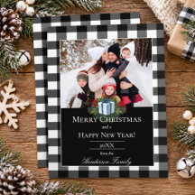 Buffalo Plaid Christmas Gift Photo | Blue