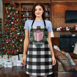 Buffalo Plaid Christmas Gift   Pink Apron