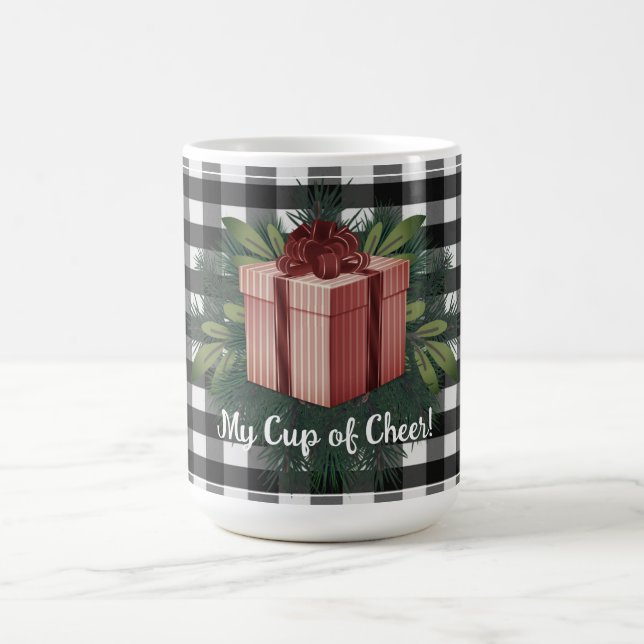 Buffalo Plaid Christmas Gift | Red Coffee Mug (Center)