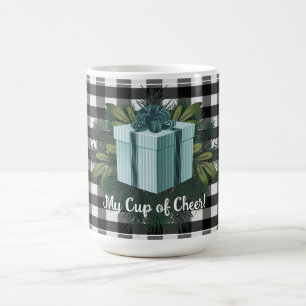 Buffalo Plaid Christmas Gift   Teal Coffee Mug
