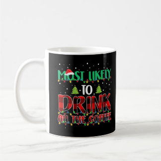 Buffalo Plaid Christmas Most Likely To Drink All T Coffee Mug