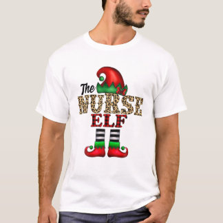 Buffalo Plaid Christmas Nurse Elf Matching Family T-Shirt