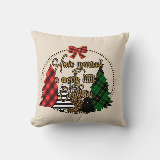 Buffalo plaid Christmas Pillow" Cushion (Front)