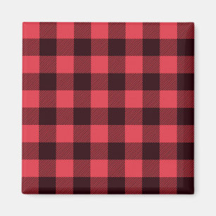 Buffalo Plaid Christmas Red and Black Check Magnet