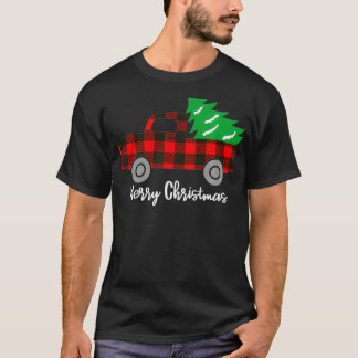 Buffalo Plaid Christmas Tree Red Truck Premium  (2 T-Shirt