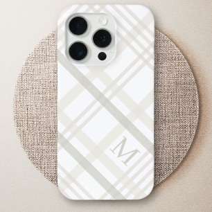 Buffalo Plaid Classic Elegant Monogram Initial iPhone 15 Pro Case