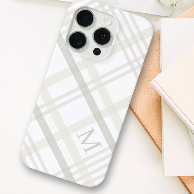 Buffalo Plaid Classic Elegant Monogram Initial Case-Mate iPhone Case (Creator Uploaded)