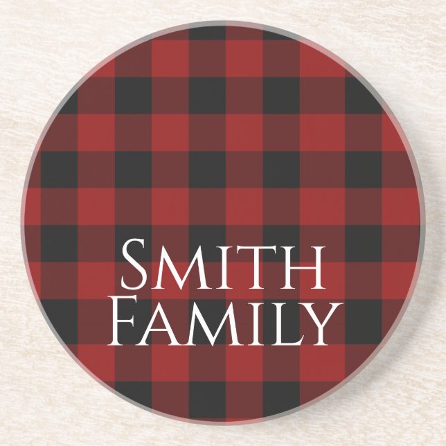 Buffalo Plaid Custom Coaster (Front)