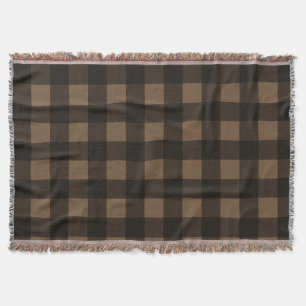 Buffalo plaid custom colour brown throw blanket