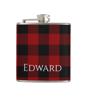 Buffalo Plaid Custom Hip Flask