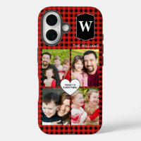 Buffalo Plaid Custom Monogram 4-Photos
