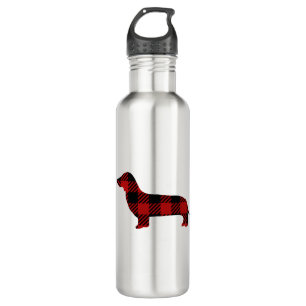 Buffalo Plaid Dachshund 710 Ml Water Bottle
