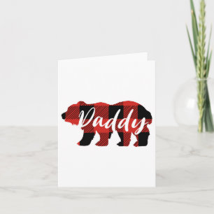 Buffalo Plaid Daddy Bear Fathers Day Gifts Card