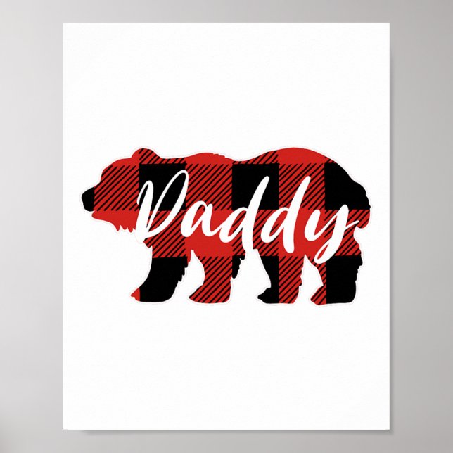 Buffalo Plaid Daddy Bear Fathers Day Gifts  Poster (Front)