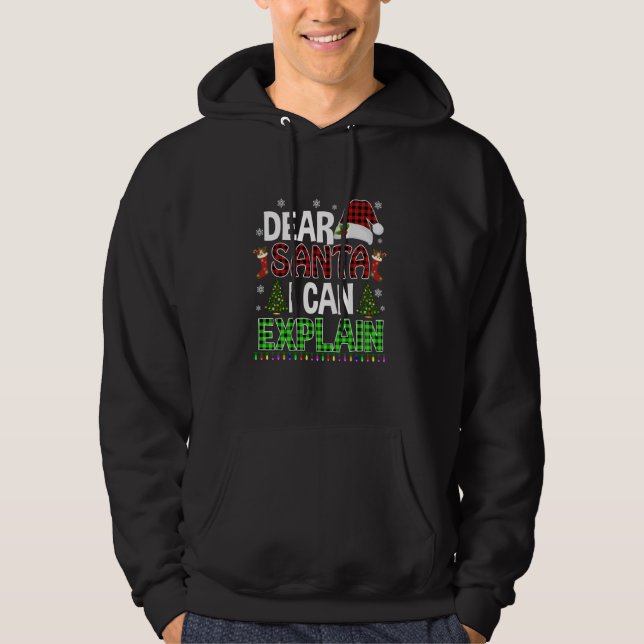 Buffalo Plaid Dear Santa I Can Explain Funny Chris Hoodie (Front)