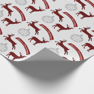 Buffalo Plaid Deer Christmas Wrapping Paper