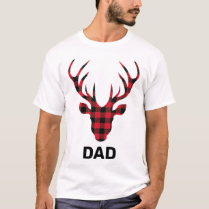 Buffalo Plaid Deer Head Family T-Shirt