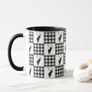 Buffalo Plaid Deer Rustic Woodland Pattern Mug