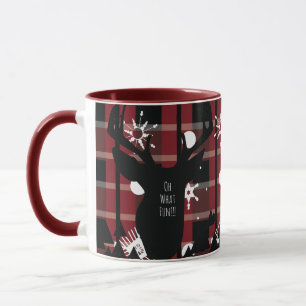 Buffalo Plaid Deer Snowflakes Christmas Party    Mug