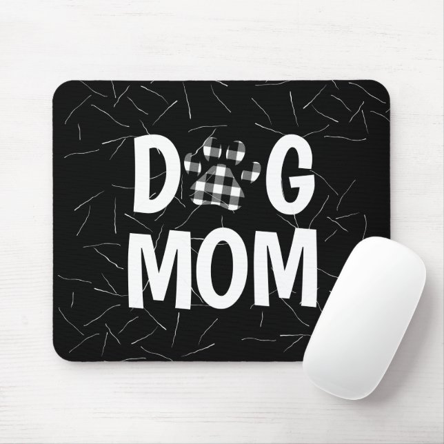 Buffalo Plaid DOG MOM Pawprint   Mouse Pad (With Mouse)