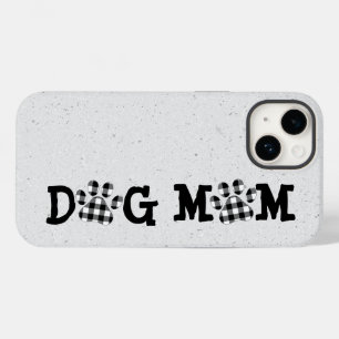 Buffalo Plaid  DOG MOM Pawprints Case-Mate iPhone 14 Case