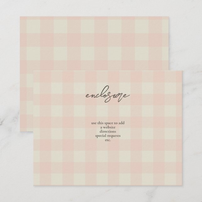 Buffalo Plaid Engagement Party Enclosure Card (Front/Back)