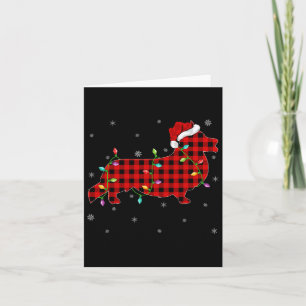 Buffalo Plaid Family Matching Corgi Christmas Paja Card