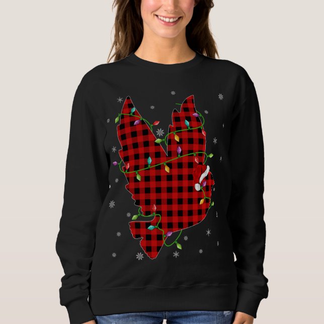 Buffalo Plaid Family Matching Dove Bird Christmas  Sweatshirt (Front)
