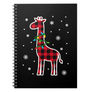 Buffalo Plaid Family Matching Giraffe Christmas Pa Notebook