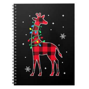 Buffalo Plaid Family Matching Giraffe Christmas Pa Notebook
