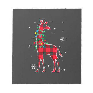 Buffalo Plaid Family Matching Giraffe Christmas Pa Notepad