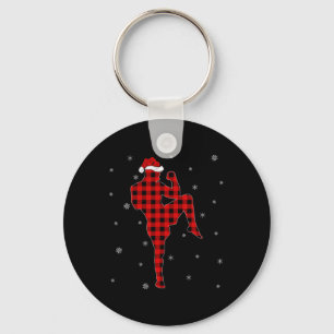 Buffalo Plaid Family Matching Kickboxing Christmas Key Ring