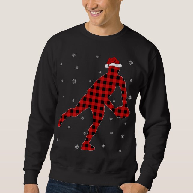 Buffalo Plaid Family Matching Rugby Player Christm Sweatshirt (Front)