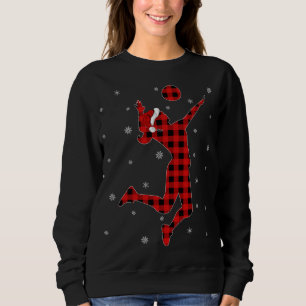 Buffalo Plaid Family Matching Volleyball Christmas Sweatshirt