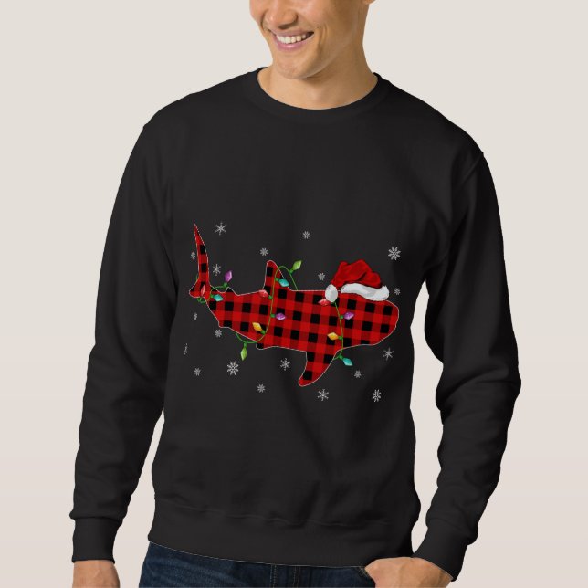 Buffalo Plaid Family Matching Whale Shark Christma Sweatshirt (Front)